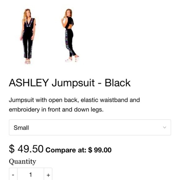 (L) Tasi Malibu ASHLEY Jumpsuit - Black‎ - Picture 3 of 9